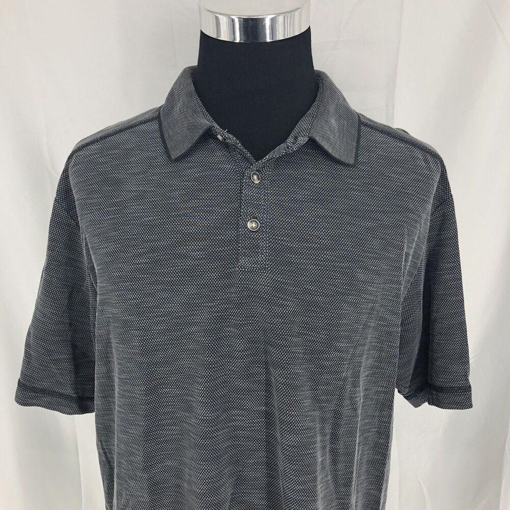 Tommy Bahama Gray Textures Short Sleeve Polo Shirt 103-T21149 XL